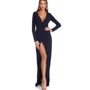 Long Sleeve Maxi Prom Dress